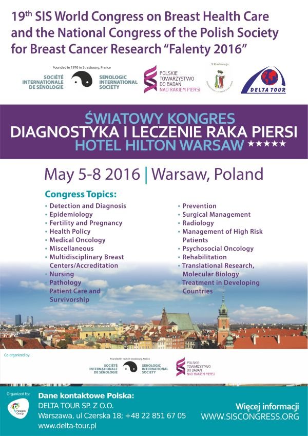 XIX Międzynarodowy Kongres SIS Diagnostyka i leczenie raka piersi 2016